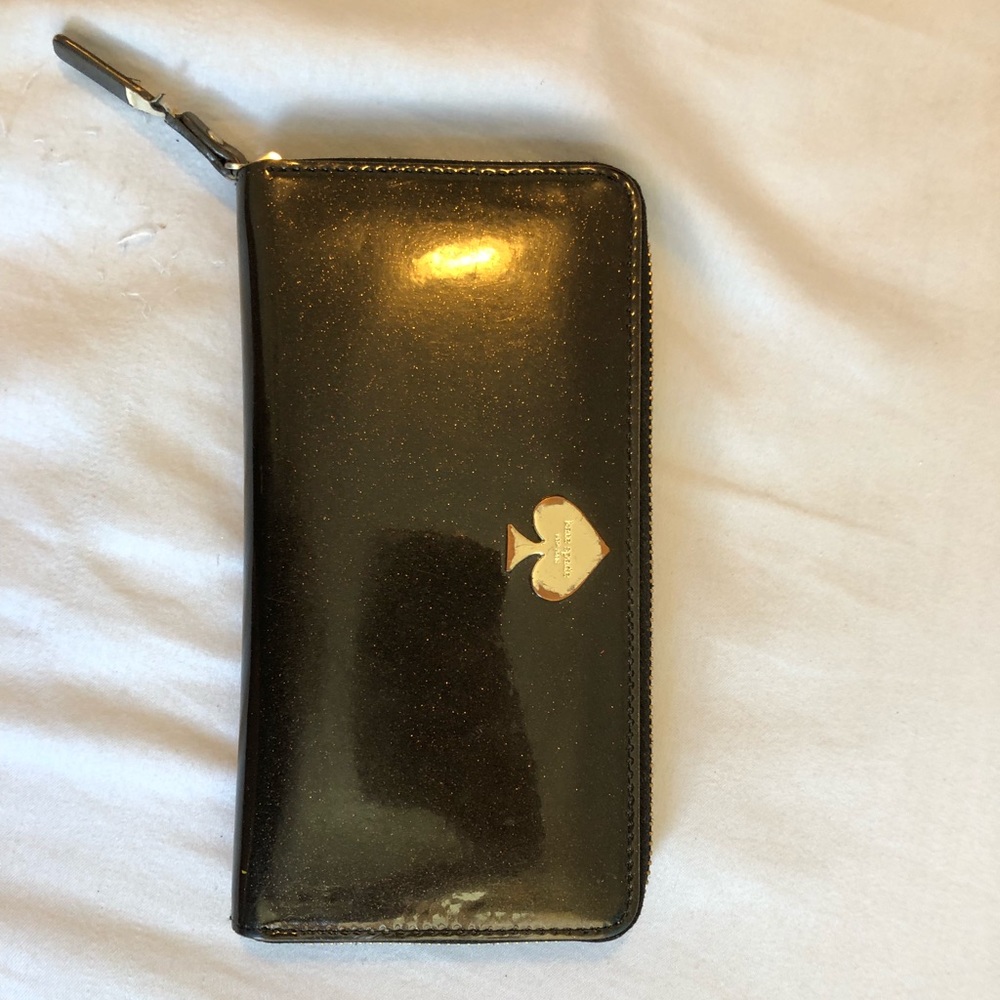 Smooth, Sparkly, Black Leather Kate Spade Wallet